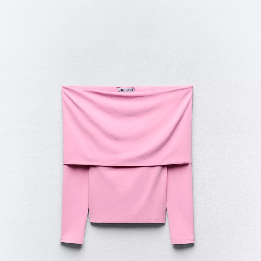 Zara Pink Off-Shoulder Blouse